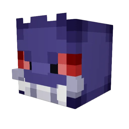 V2crack Minecraft avatar head, 3D render