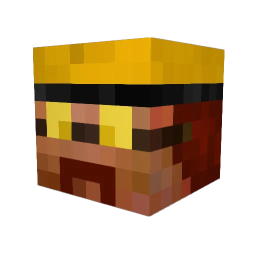 V3DZZ Minecraft avatar head, 3D render