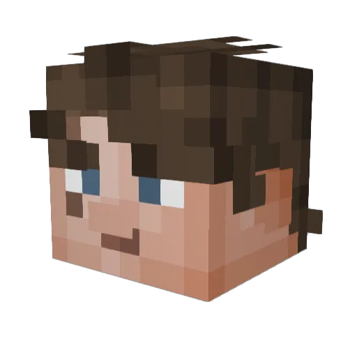 V3RRUECKT Minecraft avatar head, 3D render