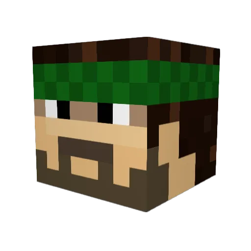V3lo_ Minecraft avatar head, 3D render