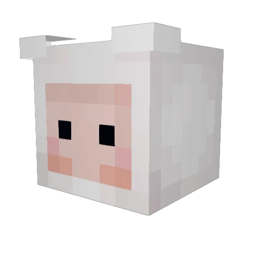 V8HW Minecraft avatar head, 3D render