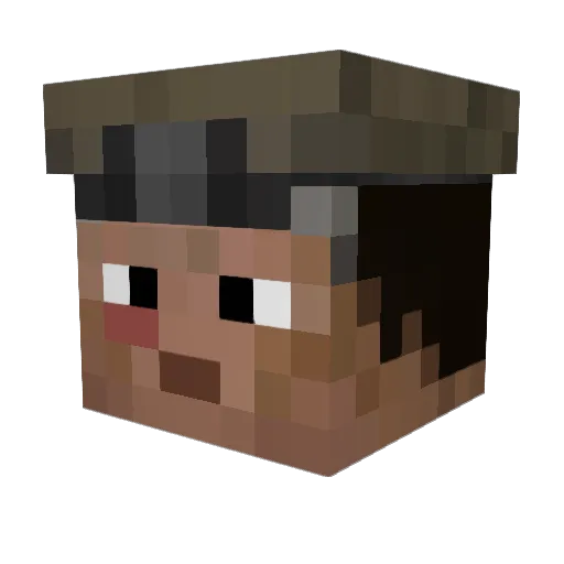 V9bcp Minecraft avatar head, 3D render