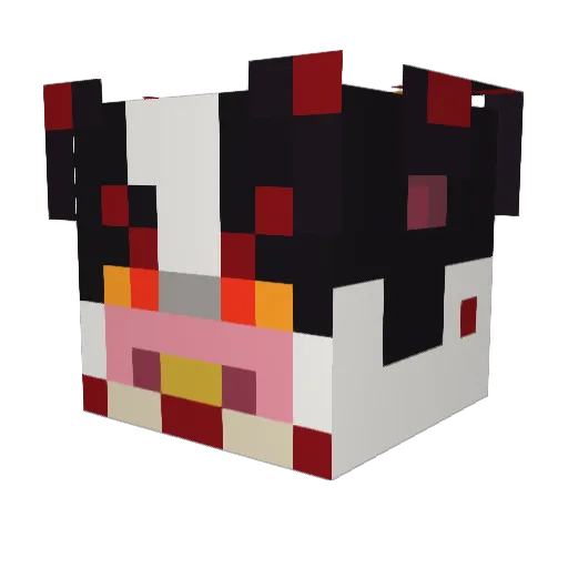 VACHE_E Minecraft avatar head, 3D render