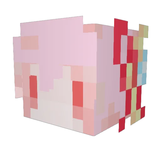 VALL2121 Minecraft avatar head, 3D render