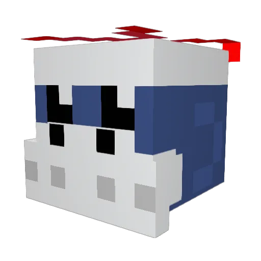VALU12 Minecraft avatar head, 3D render