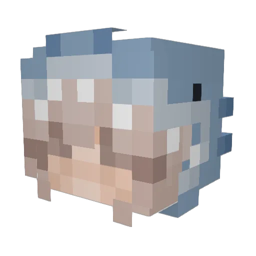 VAN0000 Minecraft avatar head, 3D render