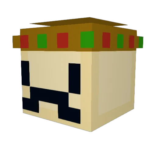 VC_Pink Minecraft avatar head, 3D render