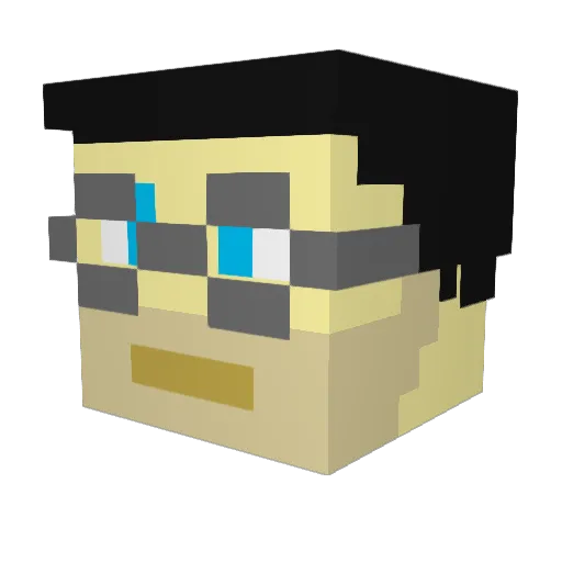 VEGETAPLAYZ5458 Minecraft avatar head, 3D render