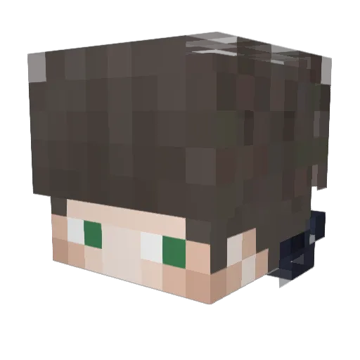VELyXW Minecraft avatar head, 3D render