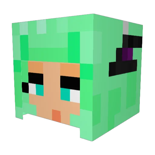 VENOM_nom Minecraft avatar head, 3D render