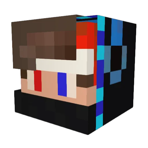 VEmXV Minecraft avatar head, 3D render