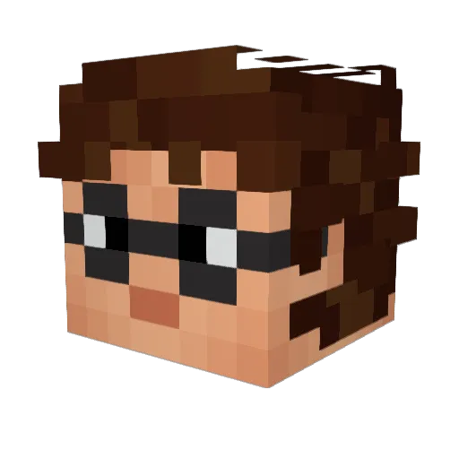 VF70 Minecraft avatar head, 3D render