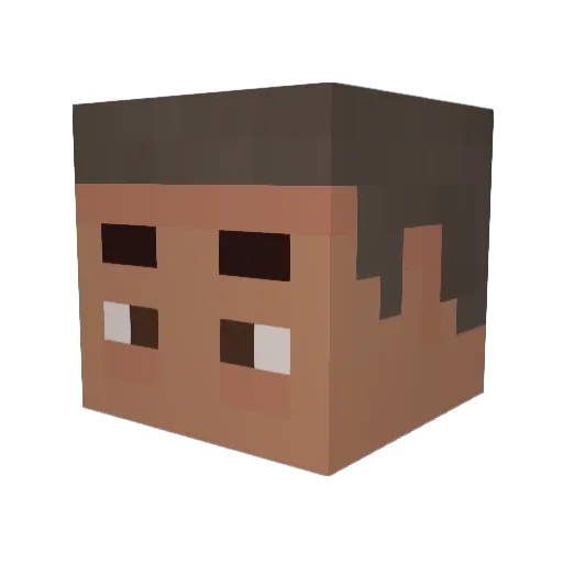 VI6IX Minecraft avatar head, 3D render