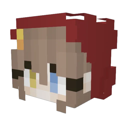VIIMiss Minecraft avatar head, 3D render