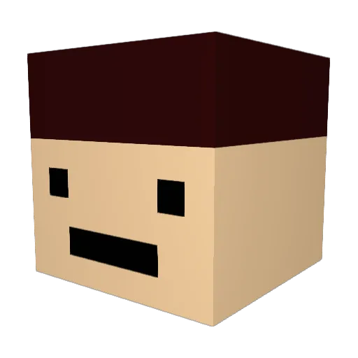 VIKHHH Minecraft avatar head, 3D render