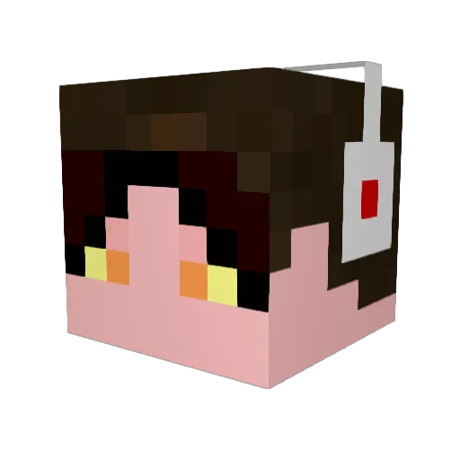 VIOLET_LANG Minecraft avatar head, 3D render