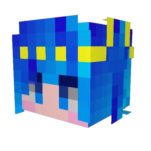 VIPRain1101 Minecraft avatar head, 3D render