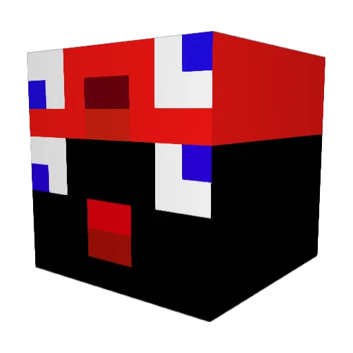 VIP_123 Minecraft avatar head, 3D render