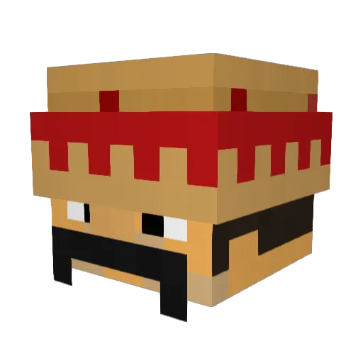 VIRUS_simon Minecraft avatar head, 3D render