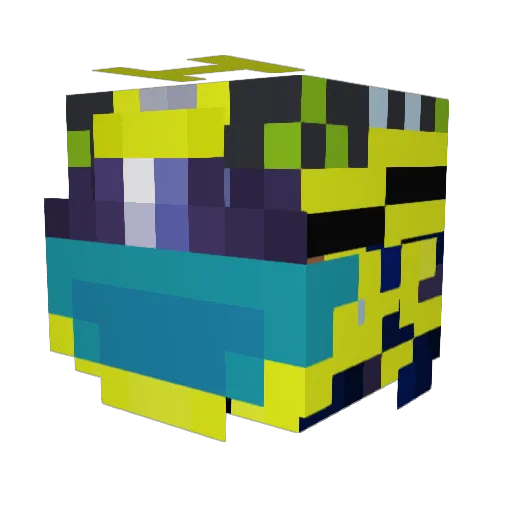 VISIONfrag Minecraft avatar head, 3D render