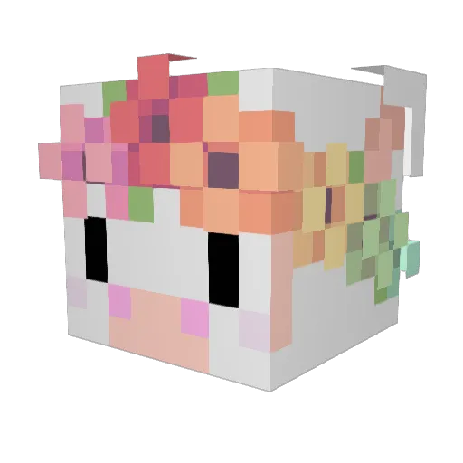VIVI6969 Minecraft avatar head, 3D render