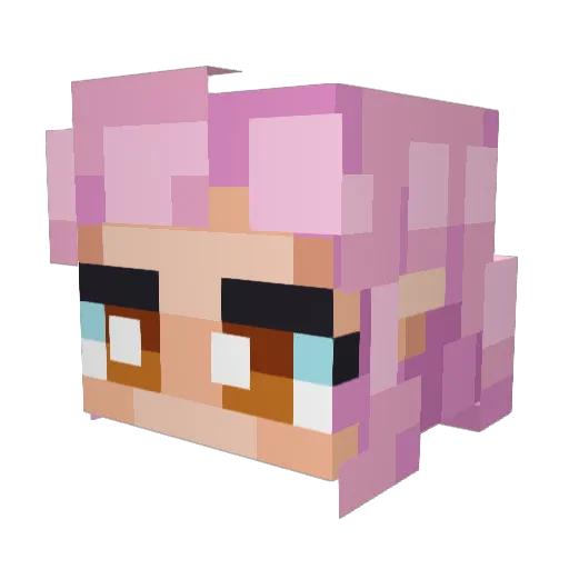VIVY_002 Minecraft avatar head, 3D render
