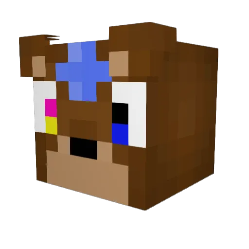 VIZNS Minecraft avatar head, 3D render