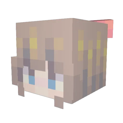 VJLiu Minecraft avatar head, 3D render