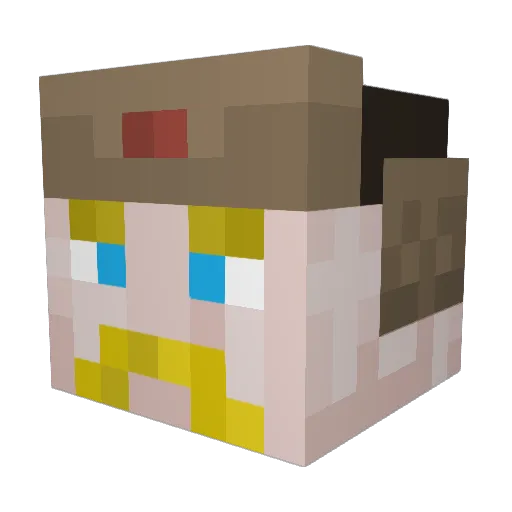 VKHarlequin Minecraft avatar head, 3D render