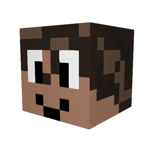 VKTLOS Minecraft avatar head, 3D render