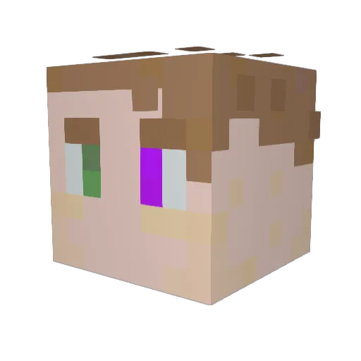 VL_PELMESHKA Minecraft avatar head, 3D render