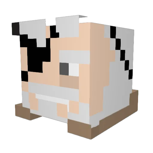VMeat Minecraft avatar head, 3D render