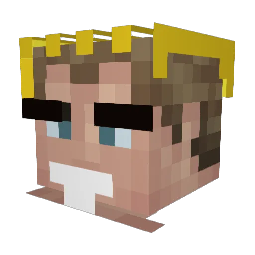 VOVINS Minecraft avatar head, 3D render