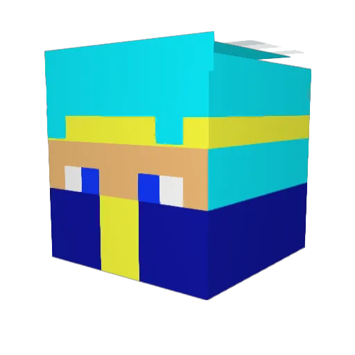 VOXyt Minecraft avatar head, 3D render