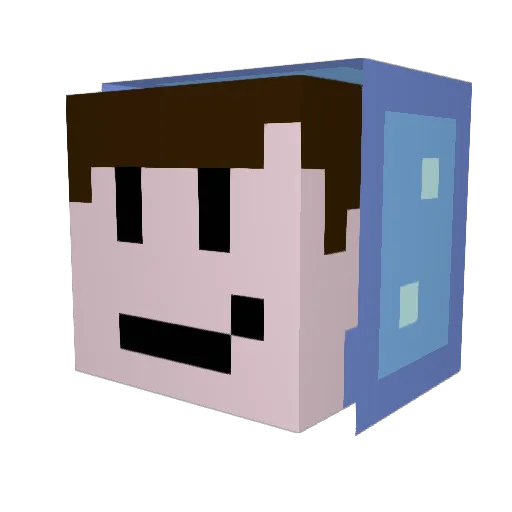 VP4K Minecraft avatar head, 3D render