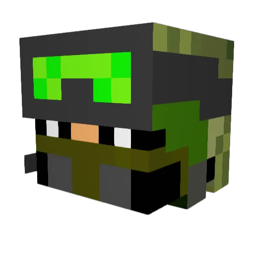 VPS_Zen Minecraft avatar head, 3D render