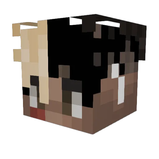 VRAxel Minecraft avatar head, 3D render