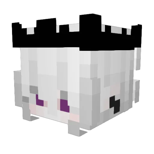 VRChatMute Minecraft avatar head, 3D render