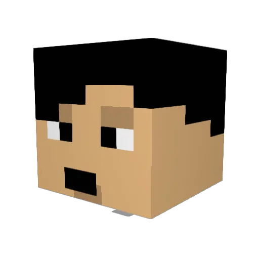 VRK30 Minecraft avatar head, 3D render
