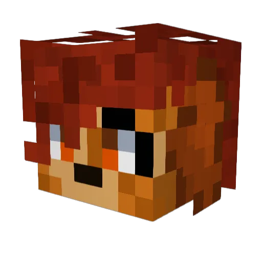 VR_Xen Minecraft avatar head, 3D render