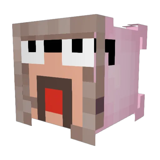 VSYNEQ999 Minecraft avatar head, 3D render