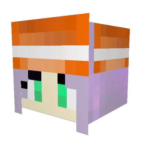 VTScarlett Minecraft avatar head, 3D render