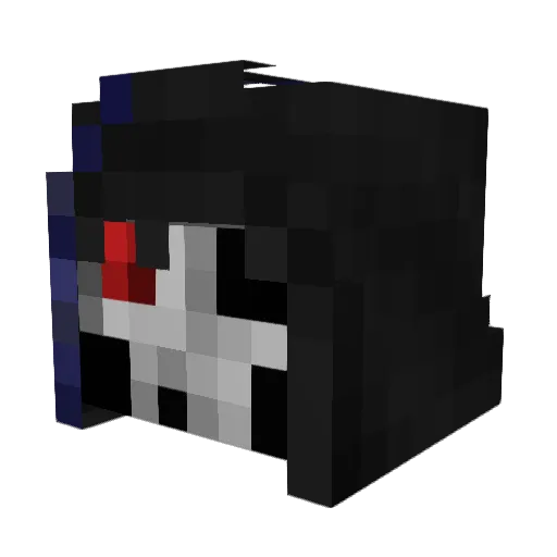 VVHiTE Minecraft avatar head, 3D render