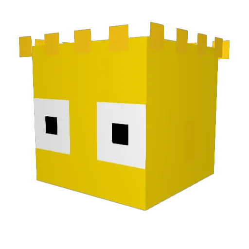 VVV976 Minecraft avatar head, 3D render
