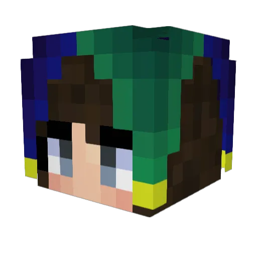 VVV Minecraft avatar head, 3D render