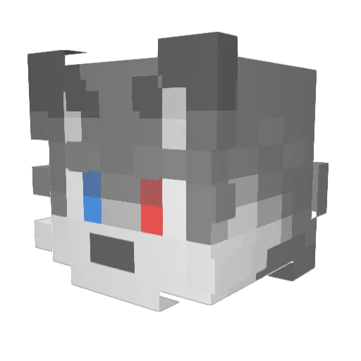VVVVXiaoWei Minecraft avatar head, 3D render