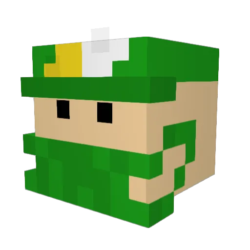 VVW_jered Minecraft avatar head, 3D render