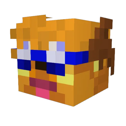 VVeeps Minecraft avatar head, 3D render