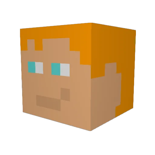 VViindigo Minecraft avatar head, 3D render