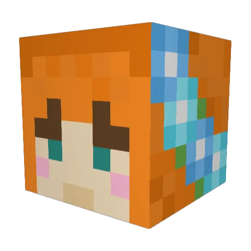 VWbusredhead Minecraft avatar head, 3D render